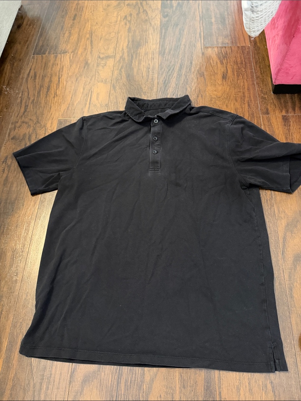 Men's Black Short-Sleeve Polo - Classic 3-Button